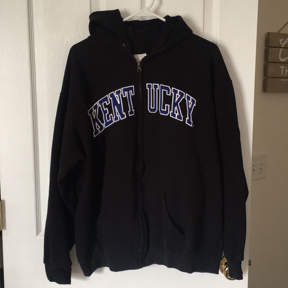 UK University of Kentucky Embroidered Hoodie Zip L